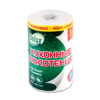 Полотенца бум. “BELUX” белые, 2-сл, 23*22см, 35м, 150 л, арт. 274373  - фото