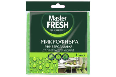 Салфетка универсальная микрофибра 1 шт Master FRESH, арт. С0008088, С0005995 Зеленый - фото