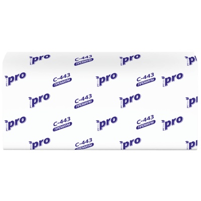 Полотенца бум. Protissue Z слож. 2-сл, 21*23см, целлюлоза, сист Tork H2, арт. С196/С443 Белый - фото
