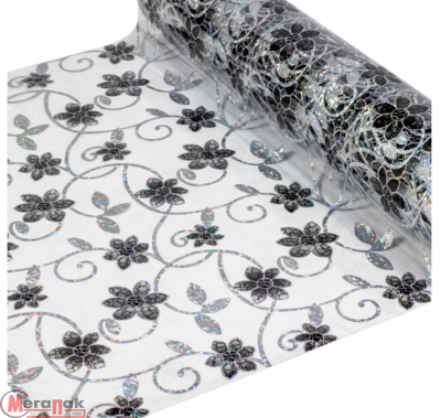 Силиконовое покрытие Dekorelle 168-S, размер 0,6x20м, пог/м  серебро/прозр.фон 214168-1 Серебро - фото