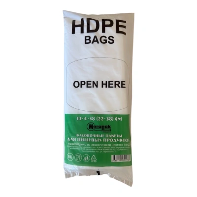 Пакет 14*8*38 (22*38) HDPE блок (10) Прозрачный - фото