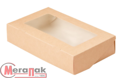 ТЦ50шт Коробка карт с окном 200*120*40мм ECO TABOX 1000 Бежевый - фото