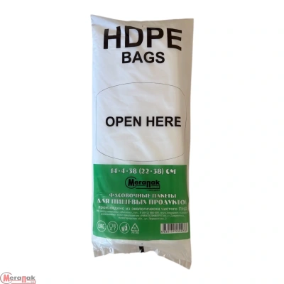 Пакет 14*8*38 (22*38) HDPE блок (10) Прозрачный - фото