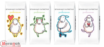 Влажные салфетки Овечка  ХЛОПОК универсальные 8шт шоу-бокс Белый - фото