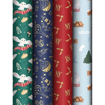 Упаковочная бумага глянцевая 70*100 см Christmas Pattern, 80г/м2, МИКС 2  - фото