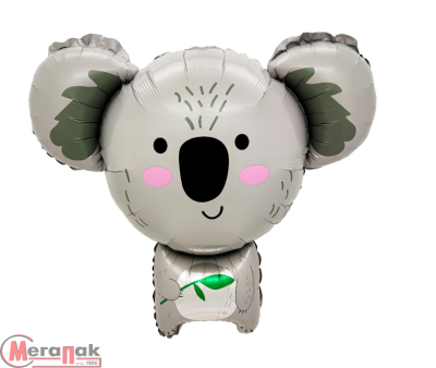 Шар(4) (30''/76 см) Фигура, Коала с веточкой бамбука, 1 шт.  - фото