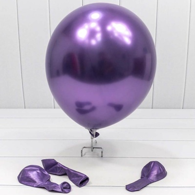 Шарики воздушные из латекса "Хром" 11"/28см (50 шт.) 2,8г Фиолетовый 1/120  - фото