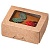 Контейнер бумажный с окном OSQ Tabox Pro 300 320 мл 100*80*40 мм крафт/белый 25 шт/упак  - фото