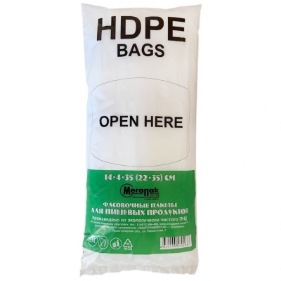 Пакет 14*8*35 (22*35) HDPE блок (10) Прозрачный - фото