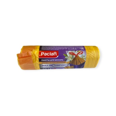 Мешки д/мусора 35л в рул. 14шт с завяз. желт ПНД Paclan Aroma Желтый - фото