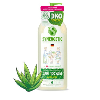 Гель для мытья посуды "Synergetic" 1л Алоэ Вера, арт. 103103/8  - фото