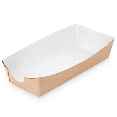 Лоток бумажный для хот-дога OSQ HD Tray Nol 182*85*38 мм крафт 50 шт/упак  - фото