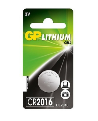 Элемент питания GP CR2016-2CRU1 (10/600) Lithium,CR2016,BL1 блистер 1 шт.  - фото