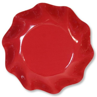 Тарелка бумажная Д=18,5 (1/10шт) RED 46TC Красный - фото