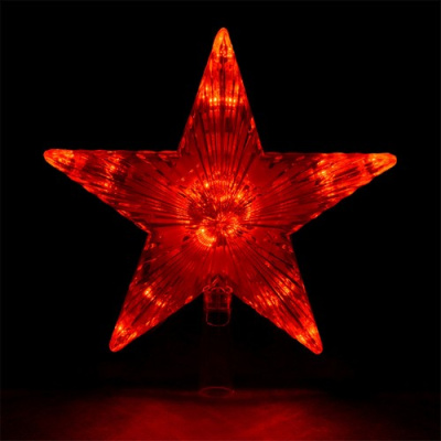 Верхушка на елку "Звезда" VEGAS красная 10 красных LED  3м 15*15см, 220V/20, арт. 55097 Красный - фото
