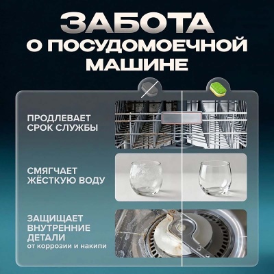 Таблетки бесфосфатные для посудомоечных машин "Synergetic", 25 шт 102025  - фото