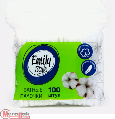 Ватные палочки пакет 400шт с зиплоком, Emily Style, арт. С0007219 Белый - фото