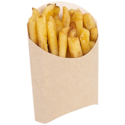 Упаковка для картофеля фри OSQ Fry L 135*52*135 мм крафт/белая 1 шт. Коричневый - фото