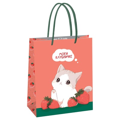 Пакет подар. "Strawberry", 18*23*10 см, MESHU, матовая ламинация, MS_61584, 371023  - фото