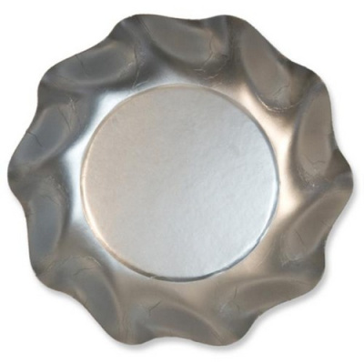 Тарелка бумажная Д=18,5 (1/10шт) BOWL SATIN SILVER 46MA Серебро - фото