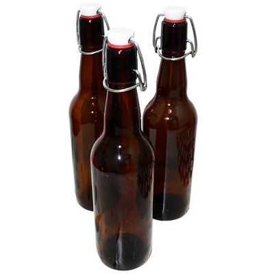 Стеклобутылка 500мл LM Beer коричневая +Бугел.пробка W4016  - фото