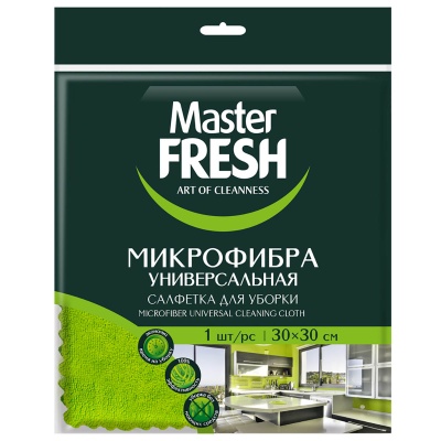 Салфетка универсальная микрофибра 1 шт Master FRESH, арт. С0008088, С0005995 Зеленый - фото