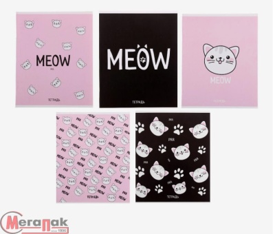 Тетрадь 48 листов в клетку Calligrata «Meow», МИКС, 4841454 (1) Микс - фото