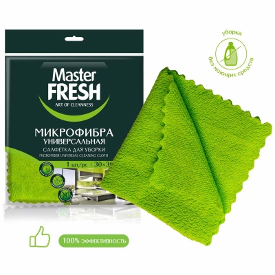 Салфетка универсальная микрофибра 1 шт Master FRESH, арт. С0008088, С0005995 Зеленый - фото