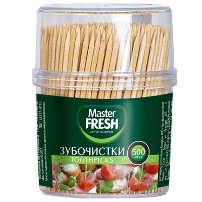 Зубочистки в баночке 1/500, Master FRESH, С0007292 Бежевый - фото