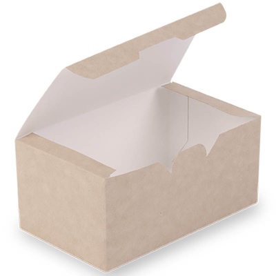 Коробка для наггетсов OSQ Fast Food Box S 115*75*45 мм крафт/белая 1 шт. Коричневый - фото